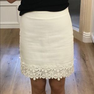 J crew white linen/ tweed skirt